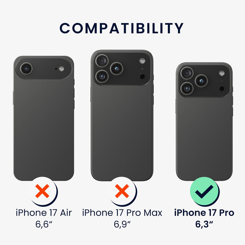 kalibri Schutzhülle kompatibel mit Apple iPhone 17 Pro - Hülle Aramid Schwarz matt