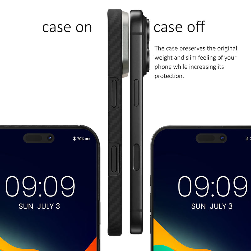 kalibri Schutzhülle kompatibel mit Apple iPhone 17 Pro Max - Hülle Aramid Schwarz matt