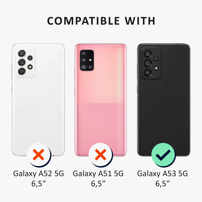 kalibri Case Compatible with Samsung Galaxy A53 5G - Phone Cover with 2x Glass Screen Protectors - Back Cover