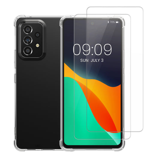 kalibri Case Compatible with Samsung Galaxy A53 5G - Phone Cover with 2x Glass Screen Protectors - Back Cover