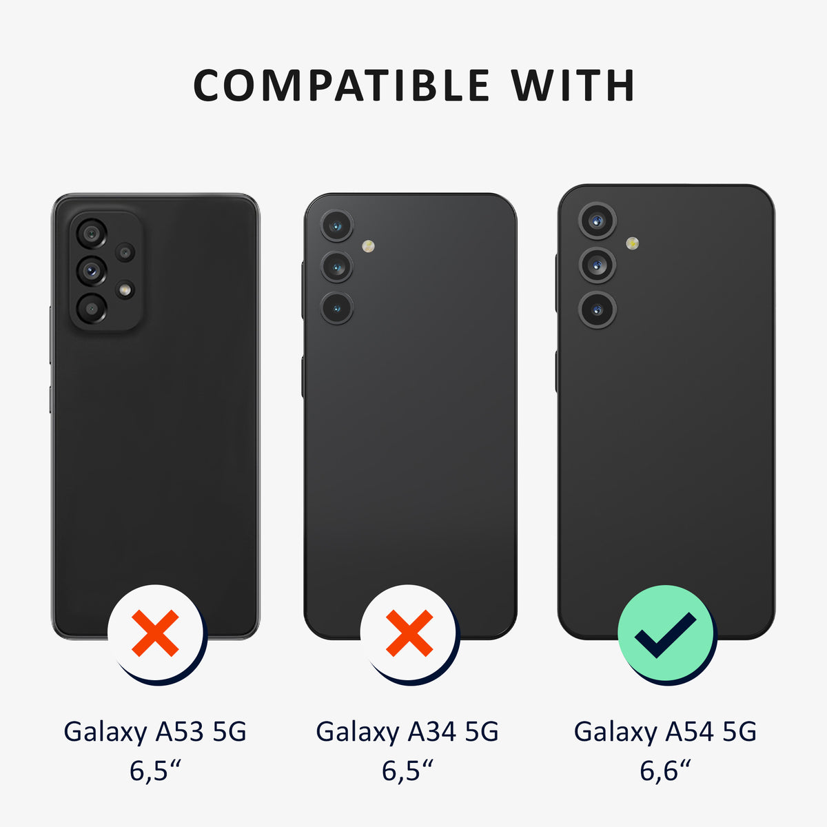 kalibri Case compatible with Samsung Galaxy A54 5G - Phone Cover with 2x Glass Screen Protectors - Cover Phone Case