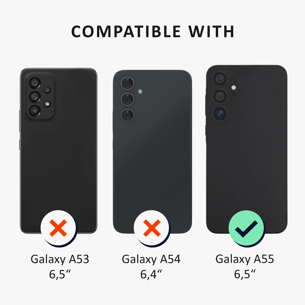 Samsung Galaxy A55 5G Phone Case + 2x Screen Protector