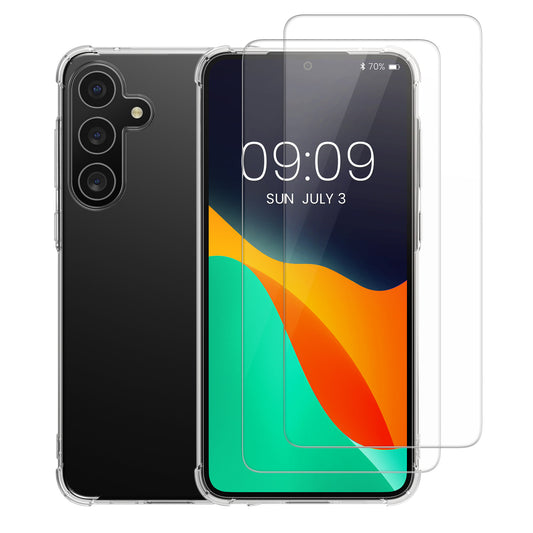 kalibri Case Compatible with Samsung Galaxy A55 5G - Phone Cover with 2x Glass Screen Protector - Phone Case