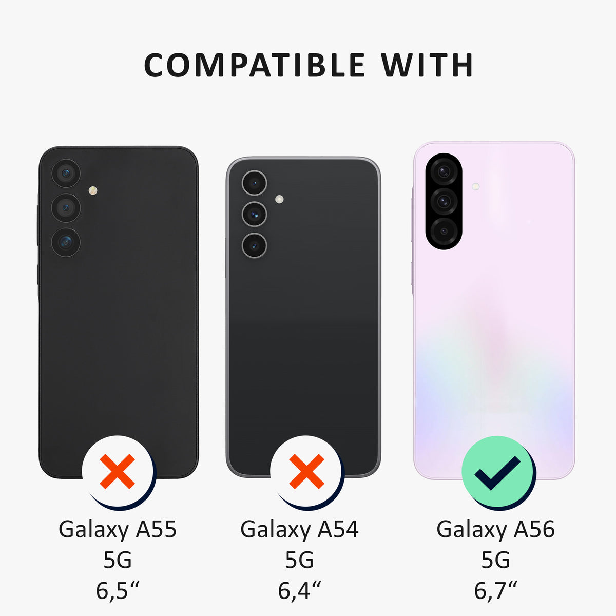 kalibri Case Compatible with Samsung Galaxy A56 5G - Phone Cover with 2x Glass Screen Protector - Phone Case