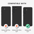 kalibri Case compatible with Samsung Galaxy S24 - Phone Cover with 2x Glass Screen Protectors - Bumper Phone Case