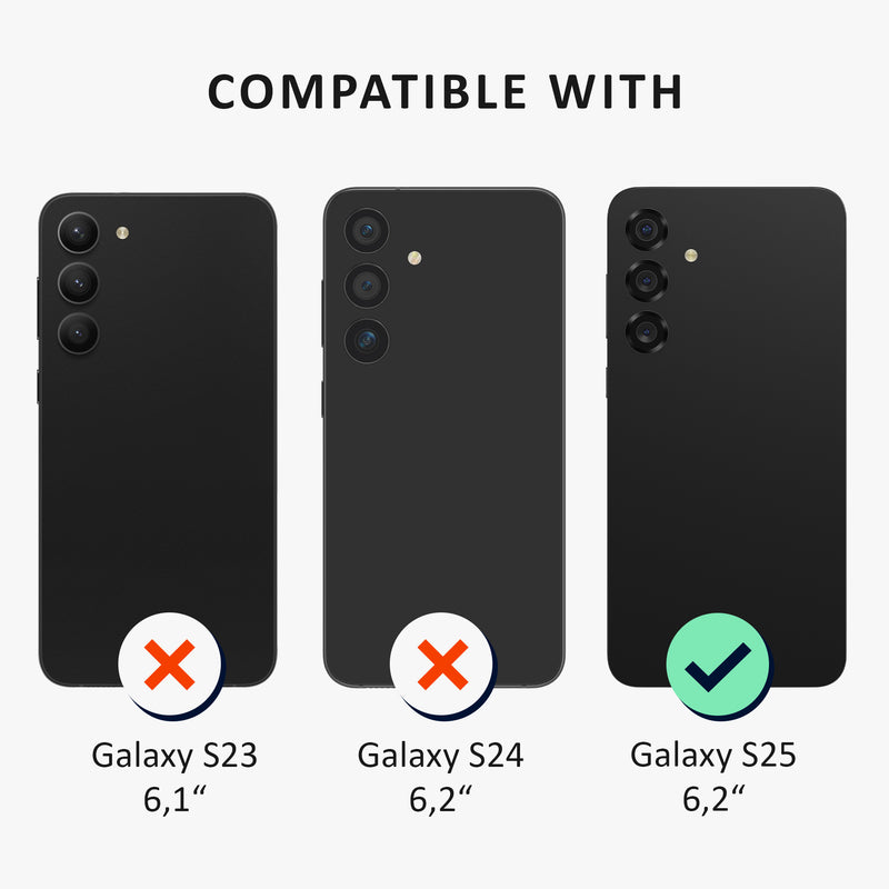 kalibri Case Compatible with Samsung Galaxy S25 - Phone Cover with 2x Glass Screen Protector - Mobile Phone Case
