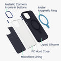 kalibri Case Compatible with Apple iPhone 15 Pro Case - Silicone Case Compatible with MagSafe - Cover with Stand Finger Holder