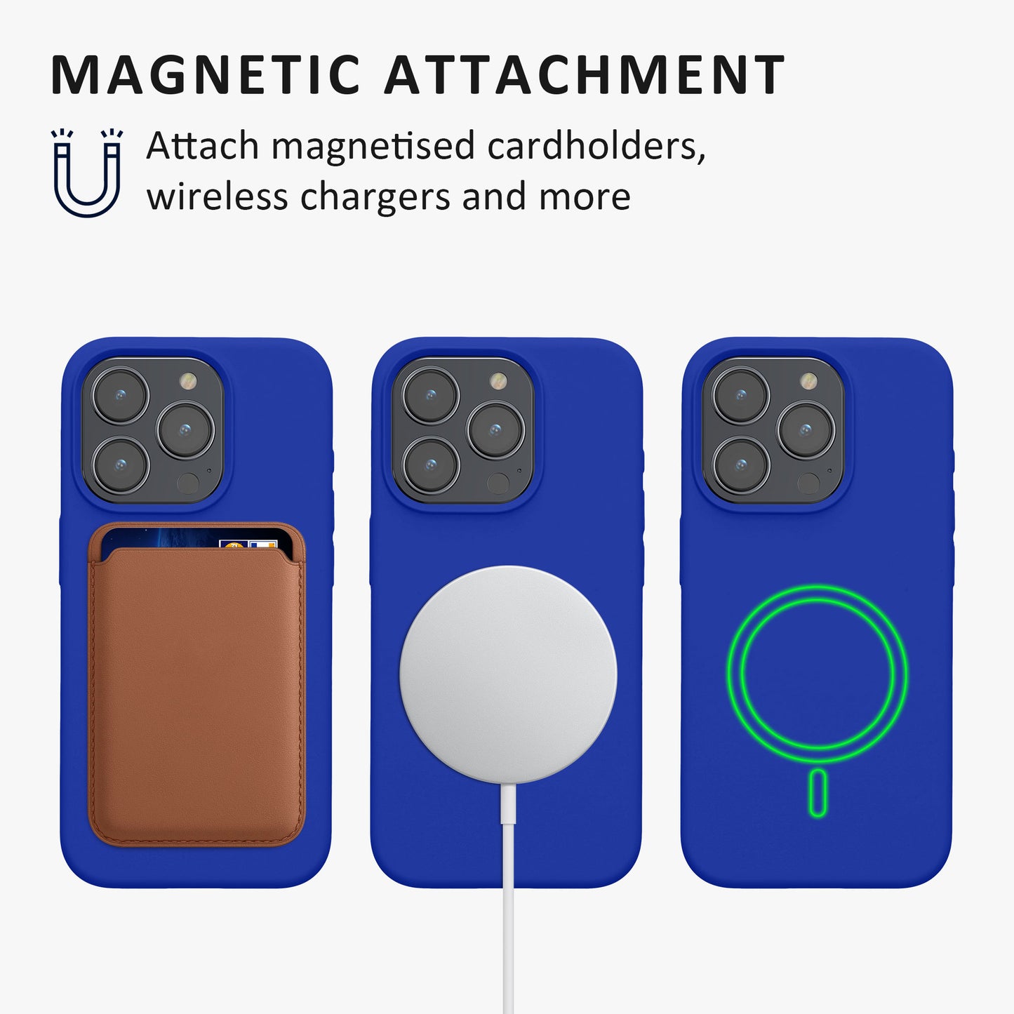 kalibri Case compatible with Apple iPhone 15 Pro Case - Magnetic Silicone Case compatible with MagSafe - Cover with 2x Screen Protectors - Rubberized Phone Case