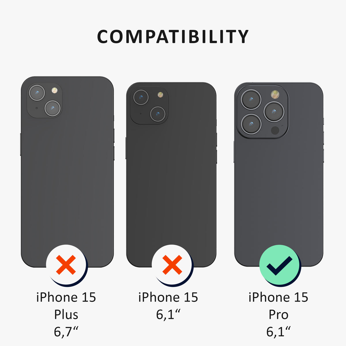 kalibri Case compatible with Apple iPhone 15 Pro Case - Magnetic Silicone Case compatible with MagSafe - Cover with 2x Screen Protectors - Rubberized Phone Case