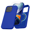 kalibri Case compatible with Apple iPhone 15 Pro Case - Magnetic Silicone Case compatible with MagSafe - Cover with 2x Screen Protectors - Rubberized Phone Case