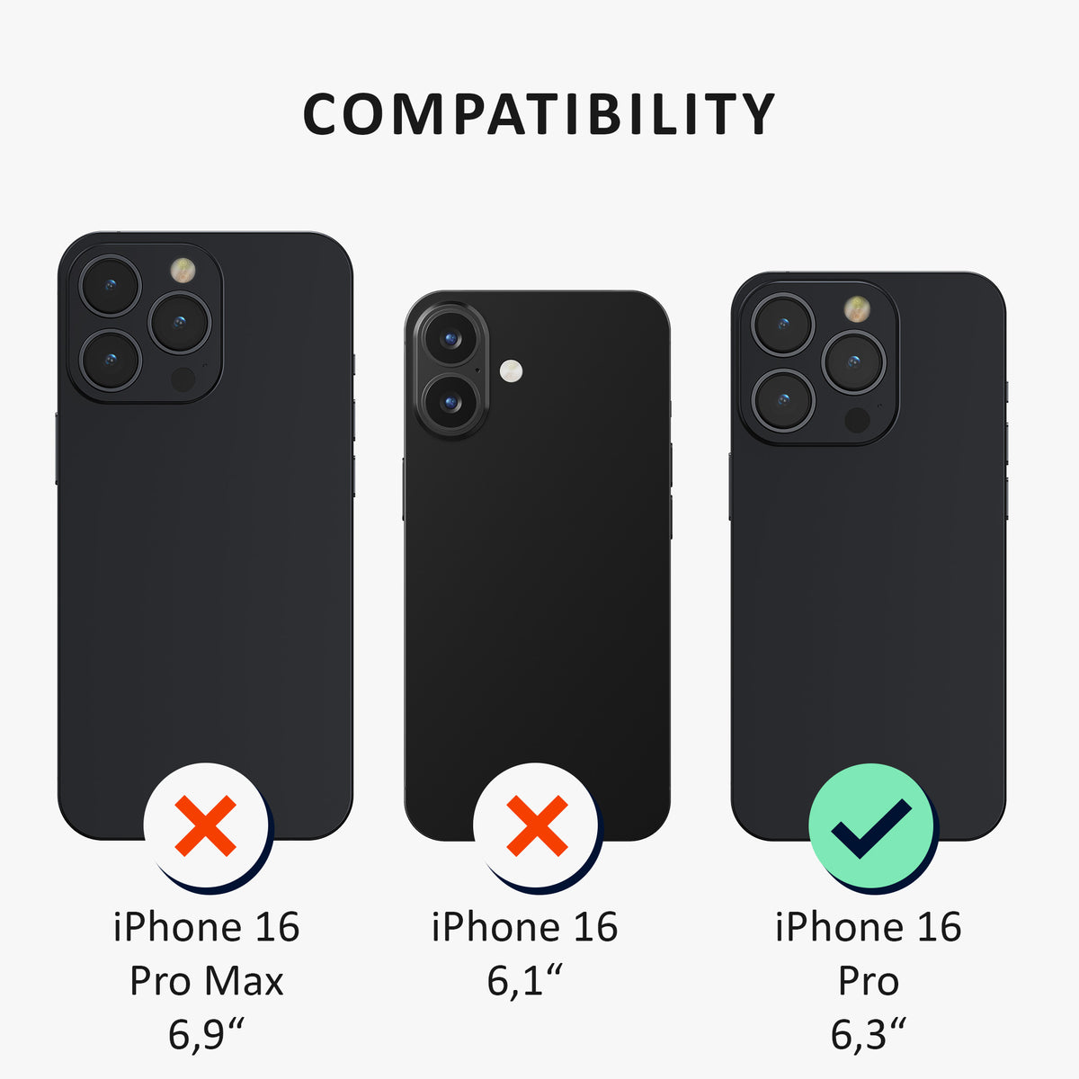 kalibri Protective Cover Compatible with Apple iPhone 16 Pro Hardcover Phone Case