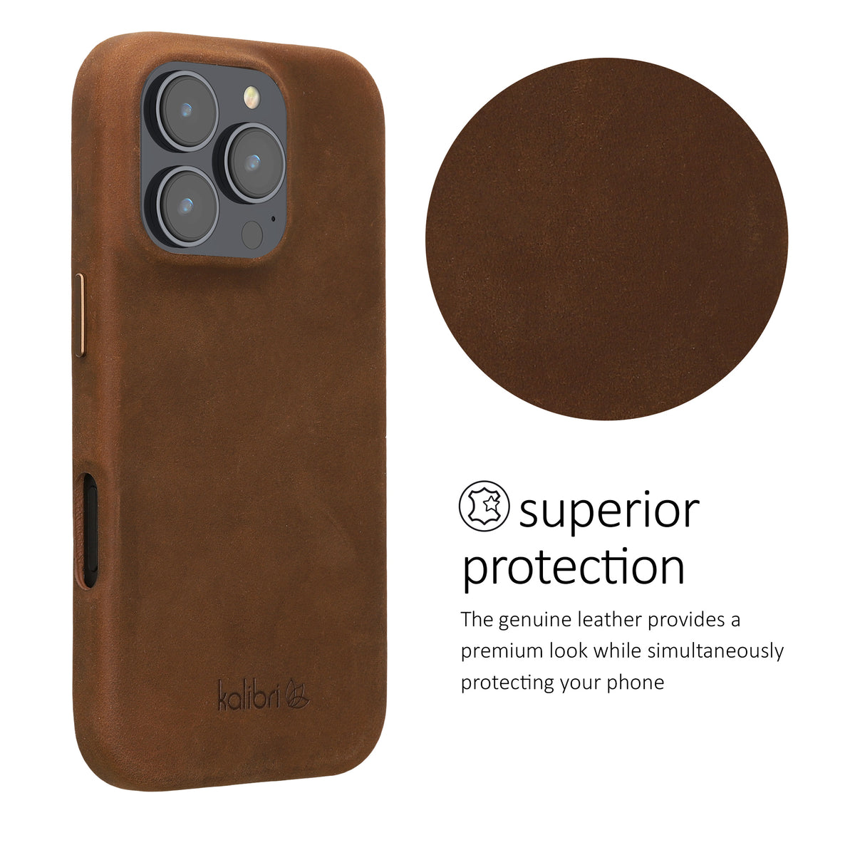 kalibri Protective Cover Compatible with Apple iPhone 16 Pro Hardcover Phone Case
