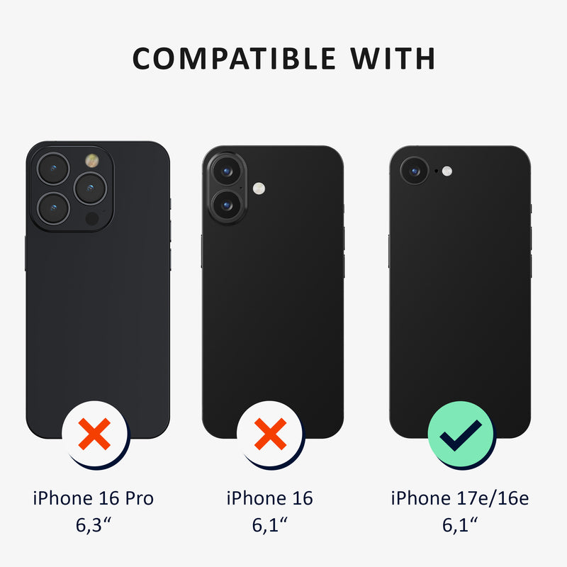kalibri Case compatible with Apple iPhone 17e / iPhone 16e - Mobile Phone Case with 2x Screen Protector - Cover