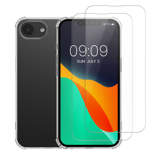kalibri Case compatible with Apple iPhone 17e / iPhone 16e - Mobile Phone Case with 2x Screen Protector - Cover