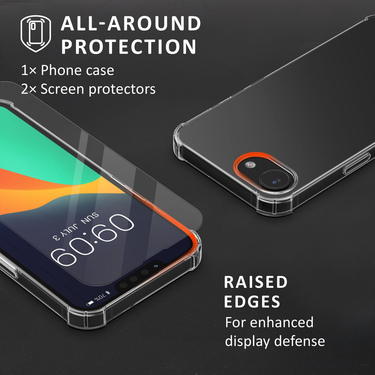 kalibri Case compatible with Apple iPhone 17e / iPhone 16e - Mobile Phone Case with 2x Screen Protector - Cover
