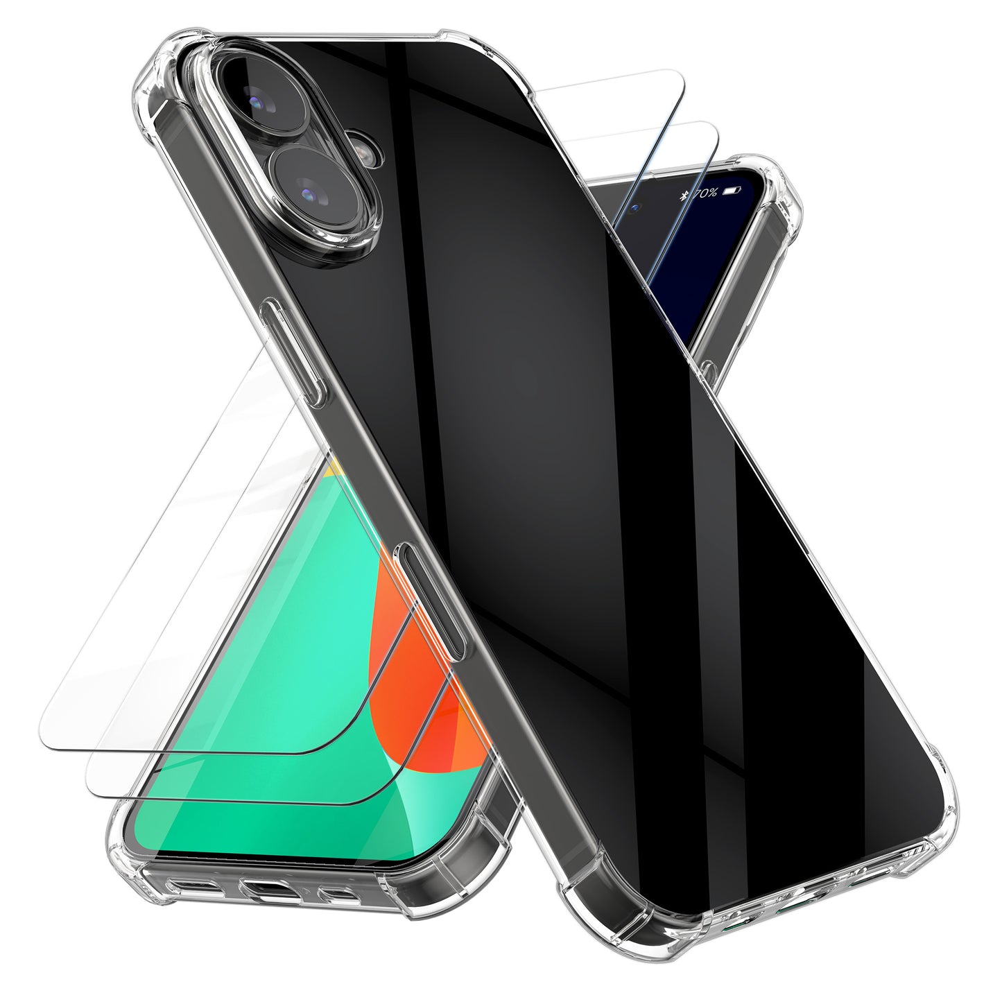 kalibri Case compatible with Apple iPhone 17 - Phone Cover with 2x Glass Screen Protector - Phone Case