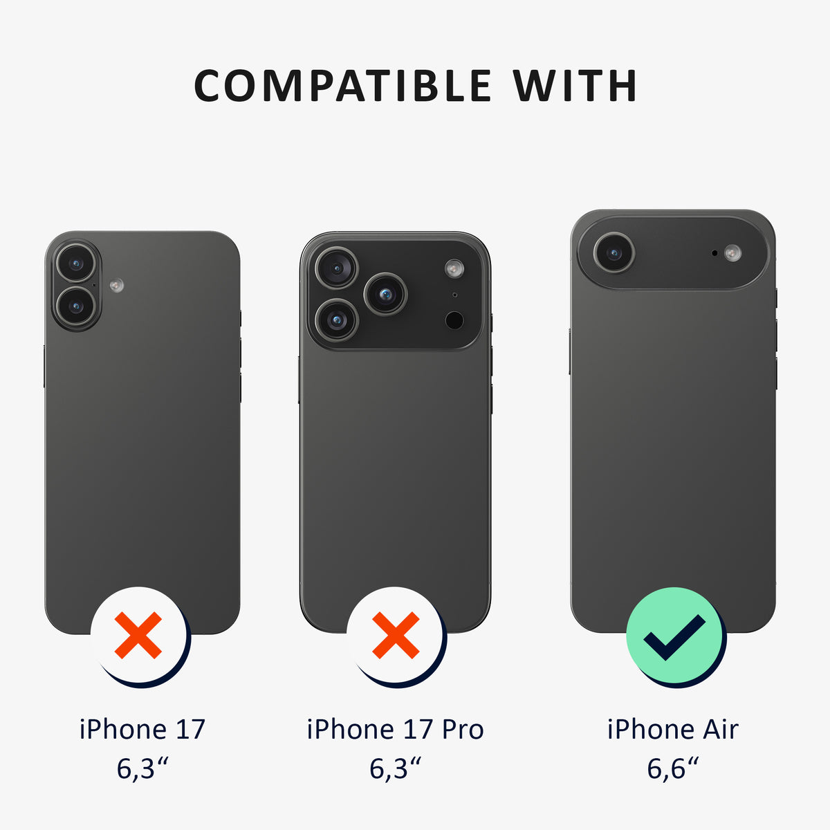 kalibri Case Compatible with Apple iPhone Air Case - Phone Cover with 2x Glass Screen Protector - Mobile Phone Case