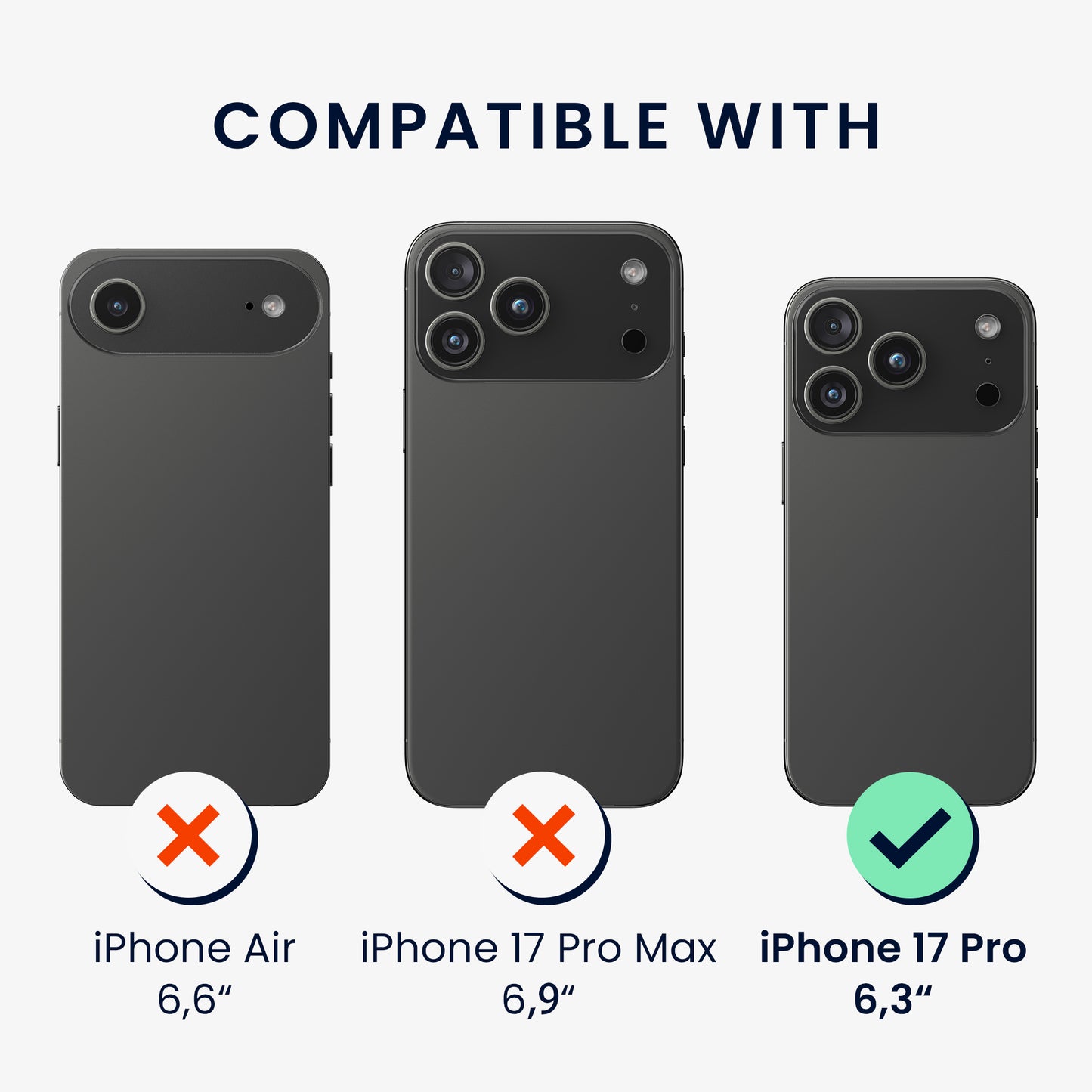 kalibri Case Compatible with Apple iPhone 17 Pro - Phone Cover with 2x Glass Screen Protector - Protective Case