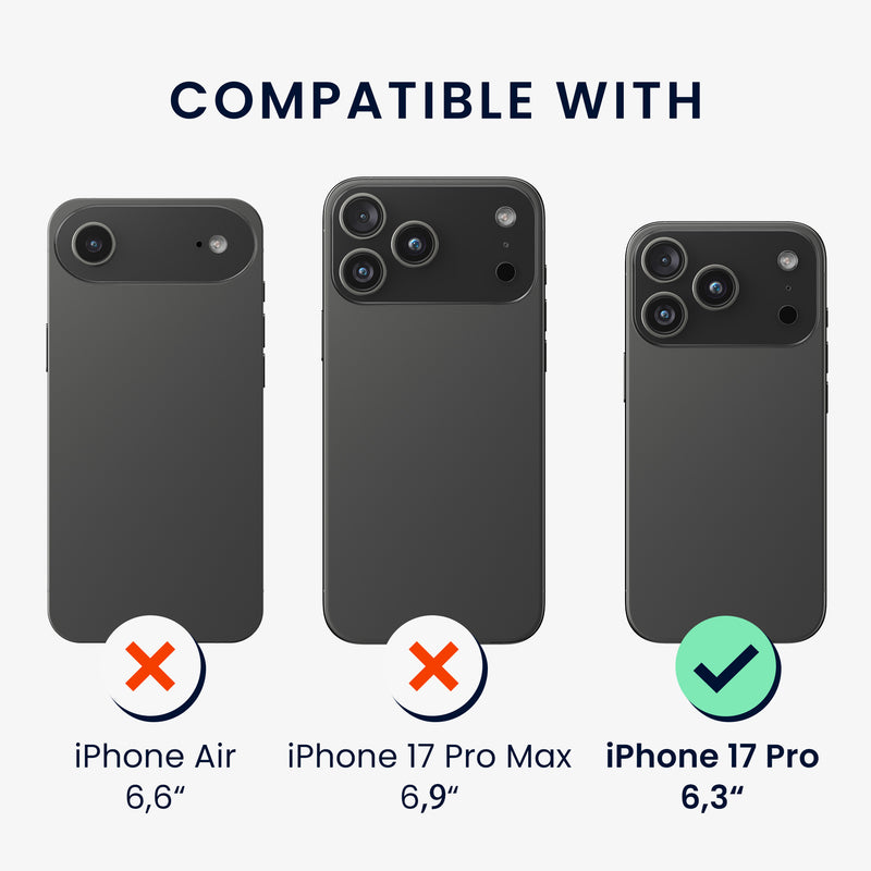 kalibri Case Compatible with Apple iPhone 17 Pro - Phone Cover with 2x Glass Screen Protector - Protective Case