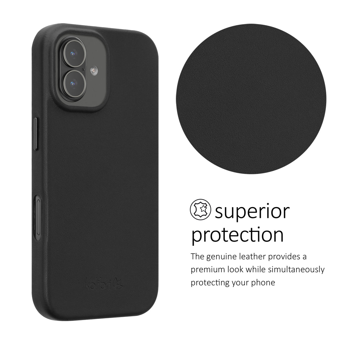 iPhone 17 Genuine Leather Hard Phone Case