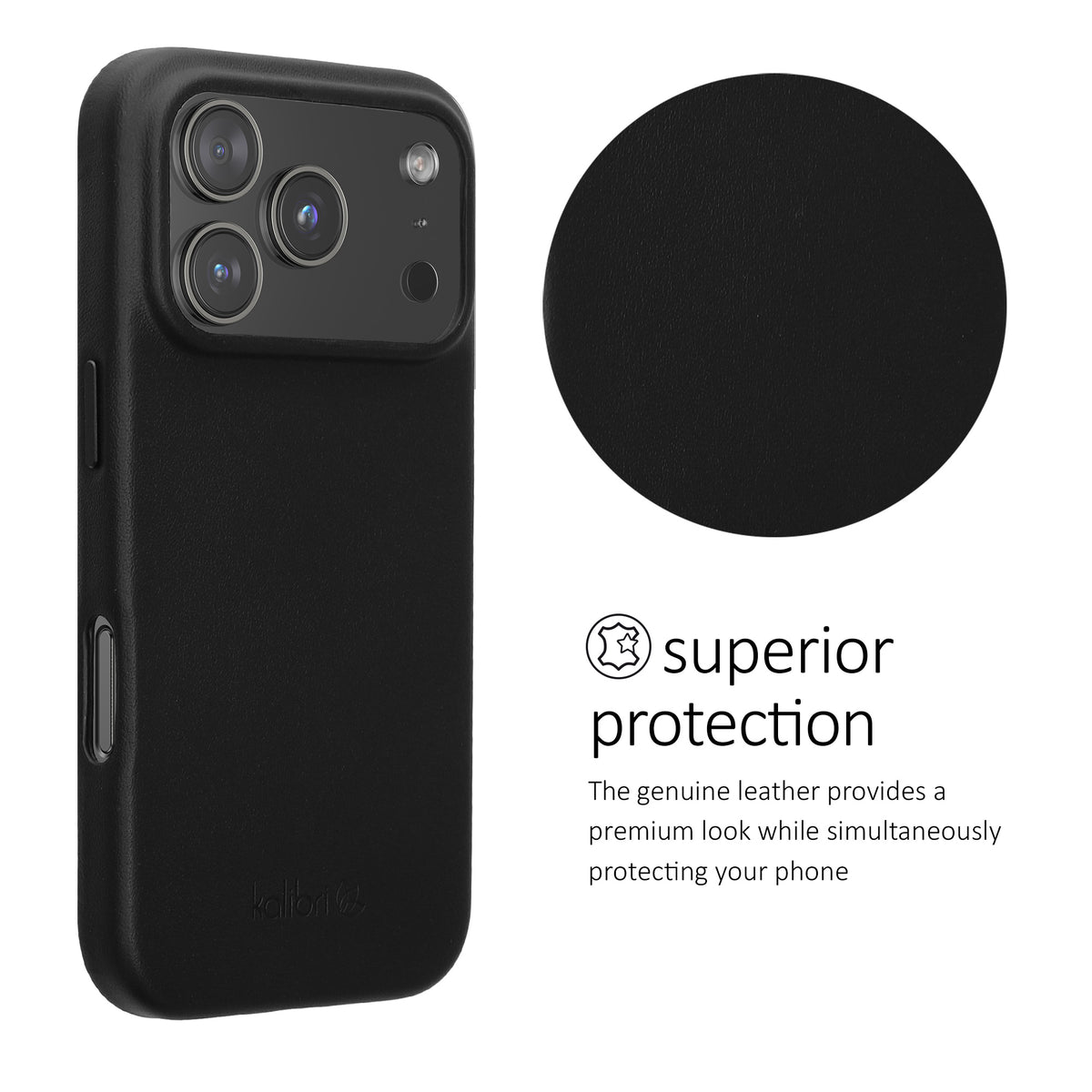 iPhone 18 Pro / iPhone 17 Pro Genuine Leather Hard Phone Case