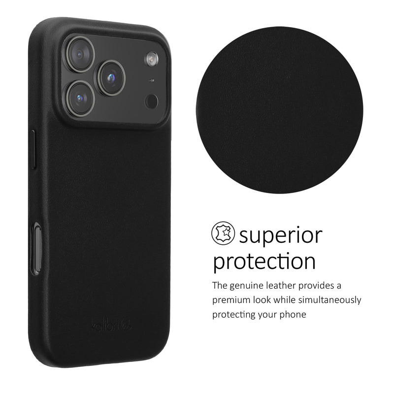 iPhone 18 Pro / iPhone 17 Pro Genuine Leather Hard Phone Case