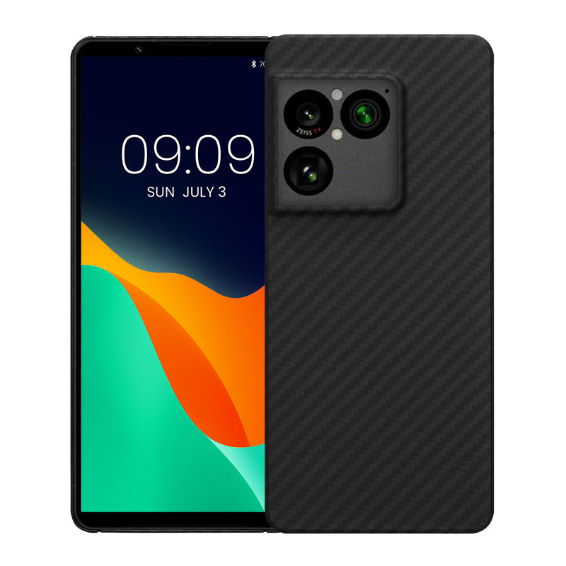 kalibri Schutzhülle kompatibel mit Sony Xperia 1 VIII - Hülle Aramid - Handy Cover Case Handyhülle Schwarz matt Schwarz matt