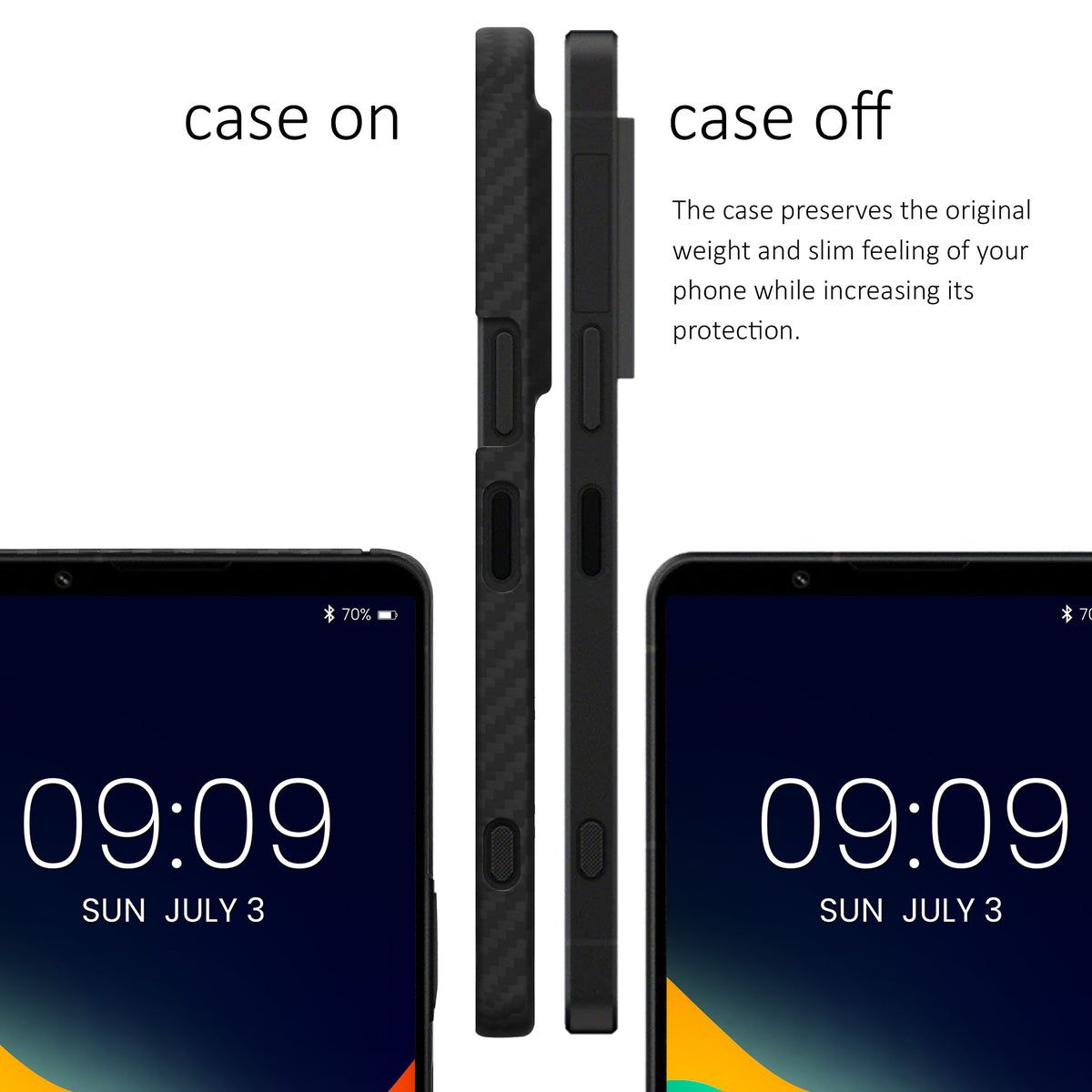 kalibri Schutzhülle kompatibel mit Sony Xperia 1 VIII - Hülle Aramid - Handy Cover Case Handyhülle Schwarz matt Schwarz matt