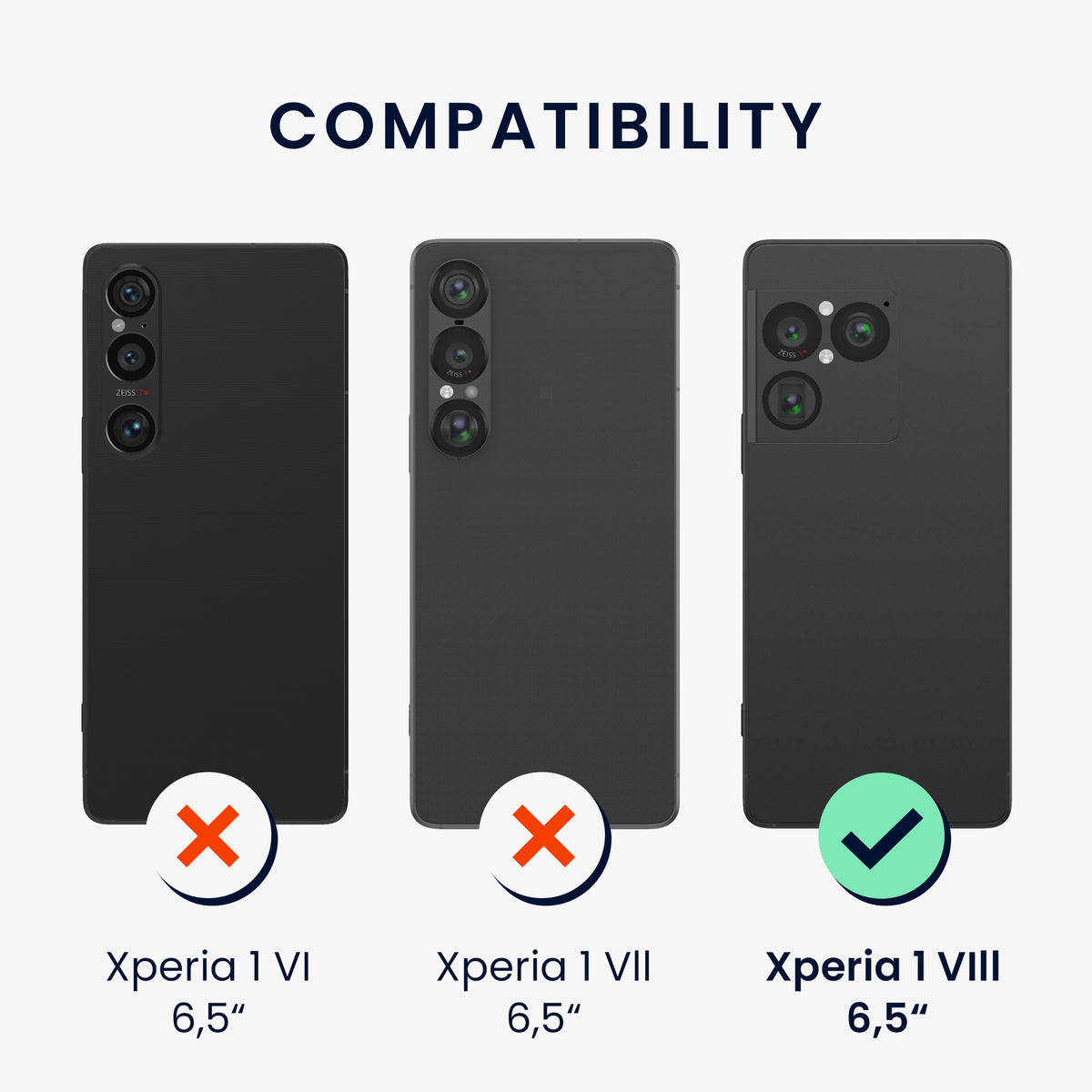 kalibri Schutzhülle kompatibel mit Sony Xperia 1 VIII - Hülle Aramid - Handy Cover Case Handyhülle Schwarz matt Schwarz matt