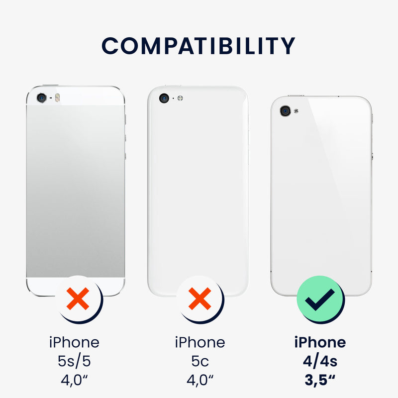 kwmobile Case compatible with Apple iPhone 4 / 4S - Soft Silicone Case - Cover suitable for wireless charging