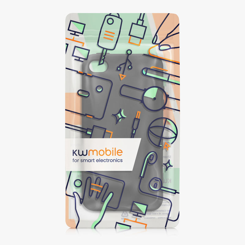 kwmobile Case compatible with Apple iPhone 4 / 4S - Soft Silicone Case - Cover suitable for wireless charging