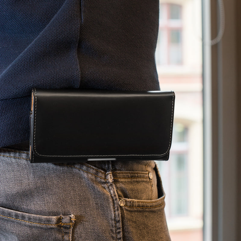 kwmobile Belt Pouch Case for Mobile Phones with Belt Clip - 16.2 x 8.5 cm Belt Case with Belt Loop