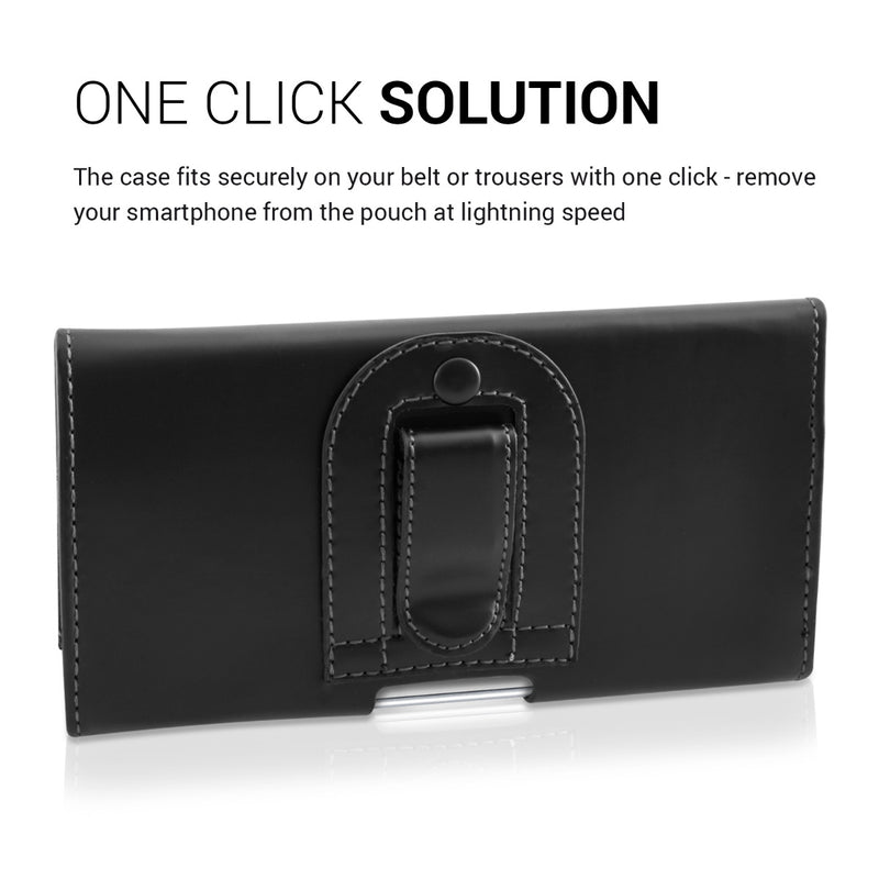kwmobile Belt Pouch Case for Mobile Phones with Belt Clip - 16.2 x 8.5 cm Belt Case with Belt Loop