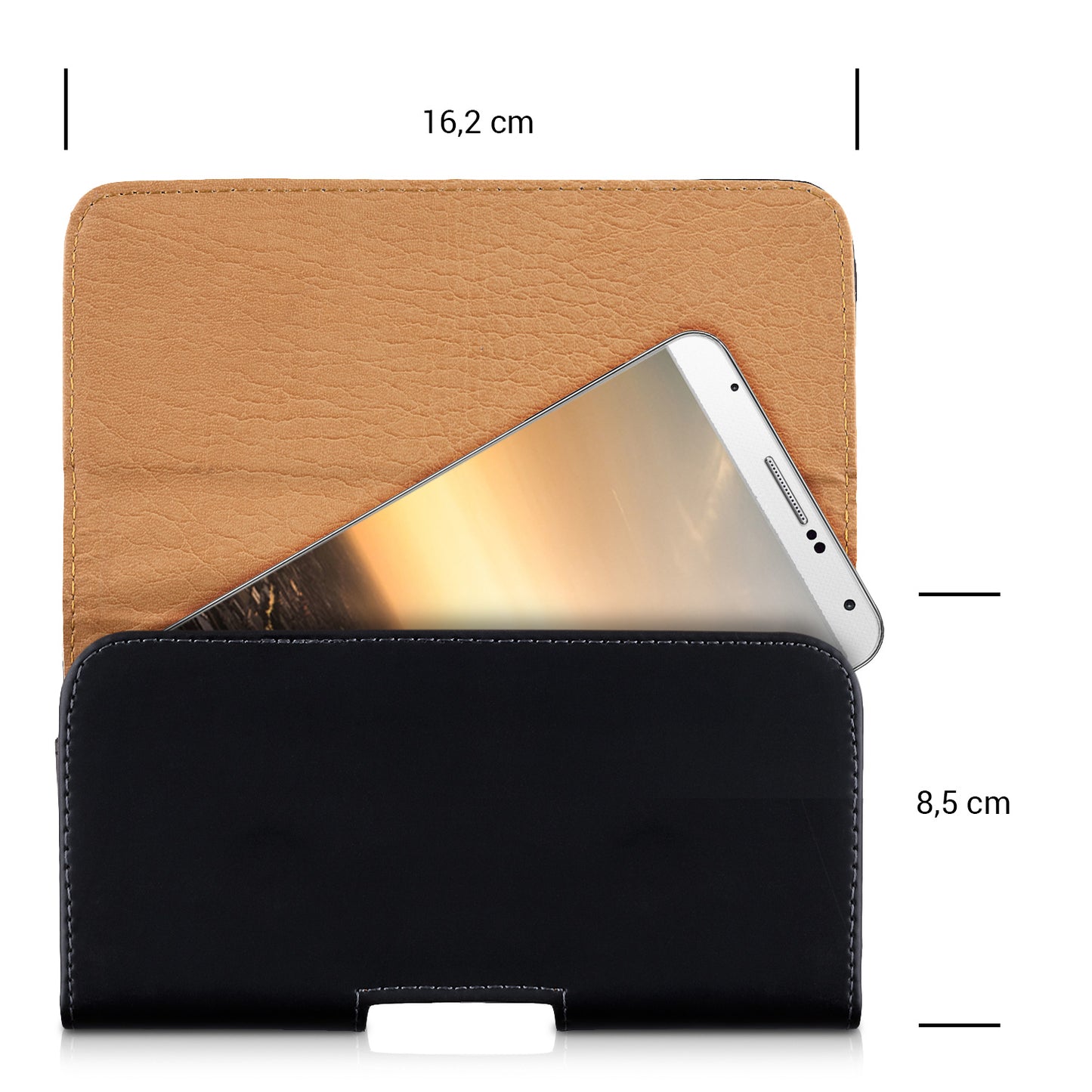 kwmobile Belt Pouch Case for Mobile Phones with Belt Clip - 16.2 x 8.5 cm Belt Case with Belt Loop