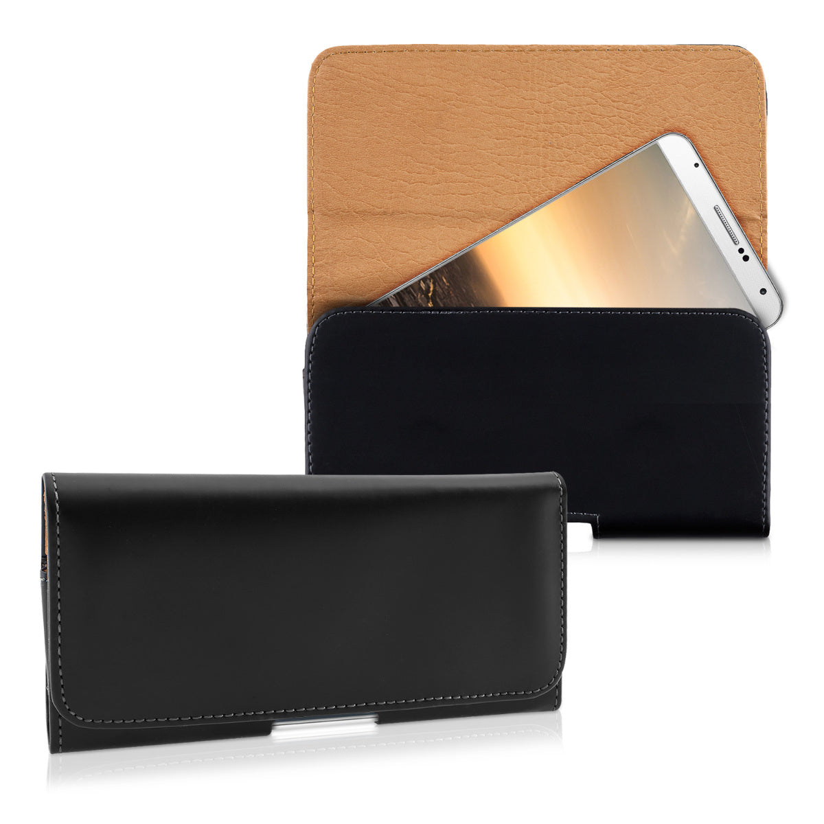 kwmobile Belt Pouch Case for Mobile Phones with Belt Clip - 16.2 x 8.5 cm Belt Case with Belt Loop