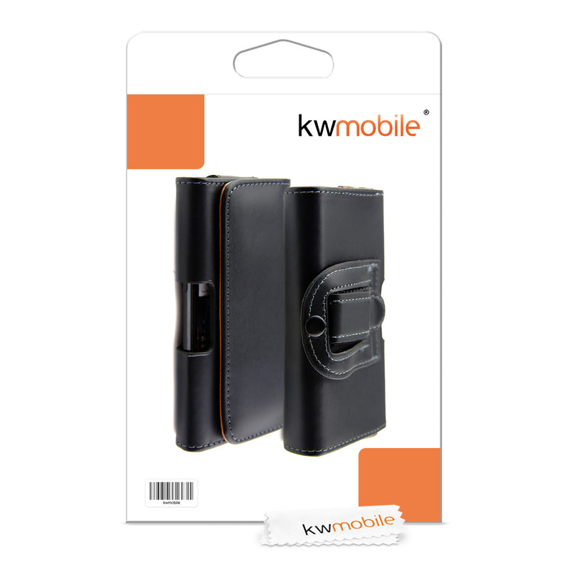 kwmobile Belt Pouch Case for Cell Phones with Belt Clip - 14.4 x 7 cm Belt Case with Belt Loop