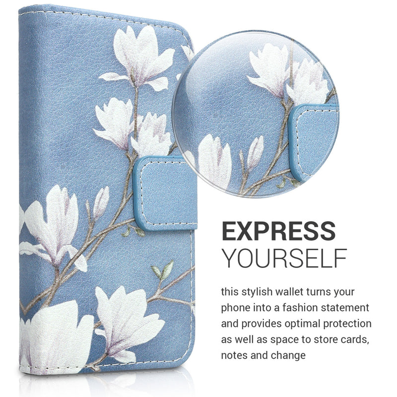 kwmobile Wallet Case compatible with Apple iPhone 4 / 4S - Cover with Stand and Card Slots