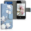 kwmobile Wallet Case compatible with Apple iPhone 4 / 4S - Cover with Stand and Card Slots