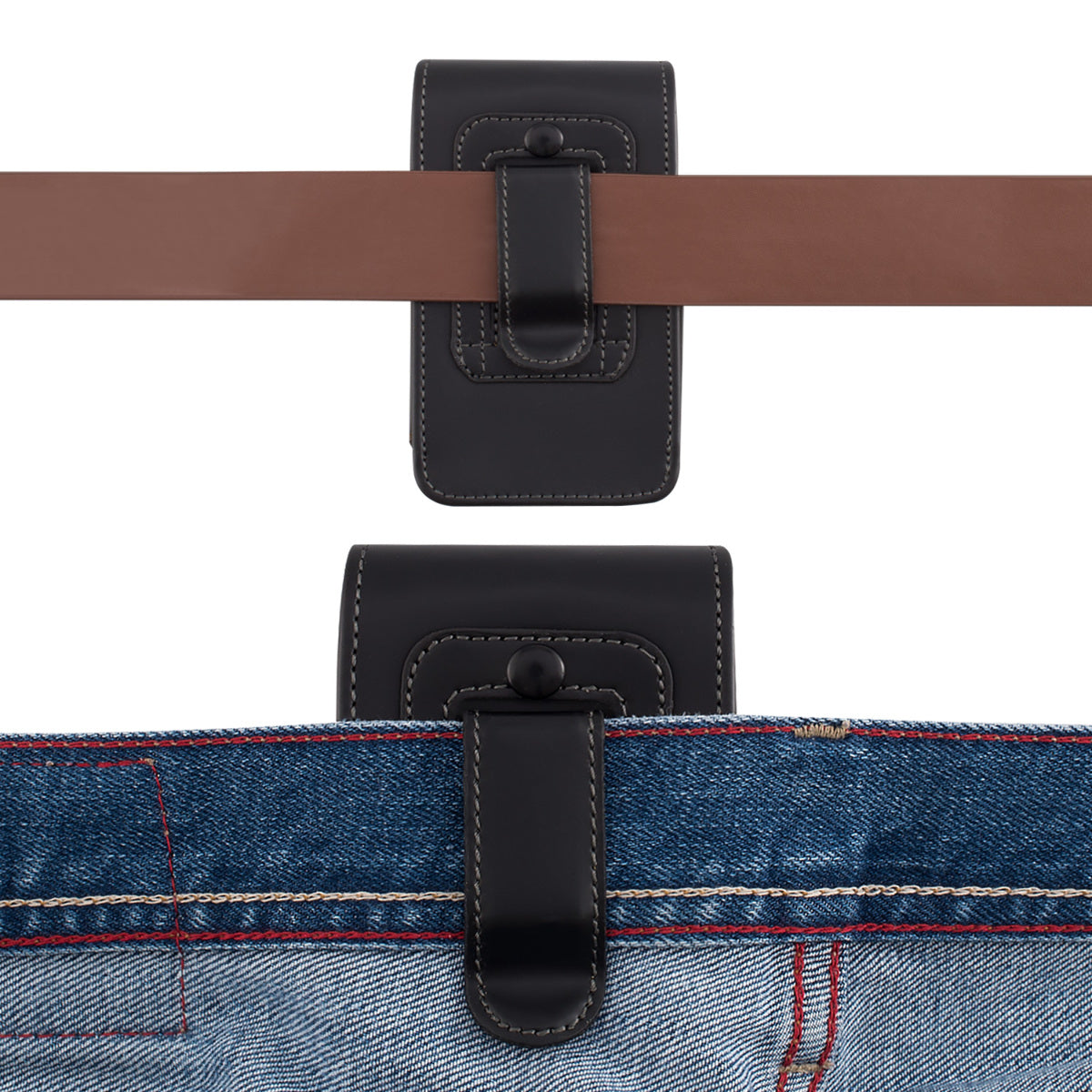 kwmobile Belt Pouch Case for Mobile Phones with Belt Clip - 13.5 x 6.9 cm Belt Case with Belt Loop