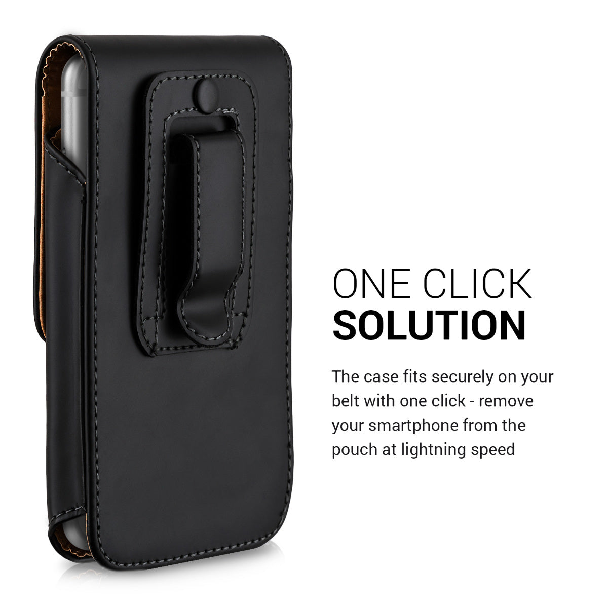 kwmobile Belt Pouch Case for Mobile Phones with Belt Clip - 13.5 x 6.9 cm Belt Case with Belt Loop