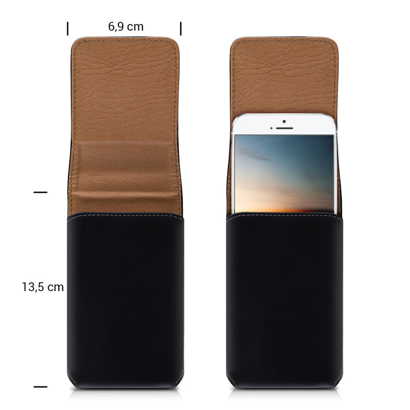 kwmobile Belt Pouch Case for Mobile Phones with Belt Clip - 13.5 x 6.9 cm Belt Case with Belt Loop