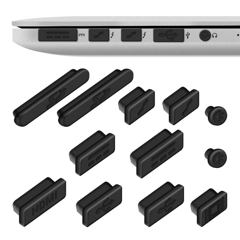 kwmobile Dust Protection compatible with Apple MacBook Pro 13" 15" Retina / Air 11" 13" (mid-2011 to mid-2016) - Port Plugs Dust Plug