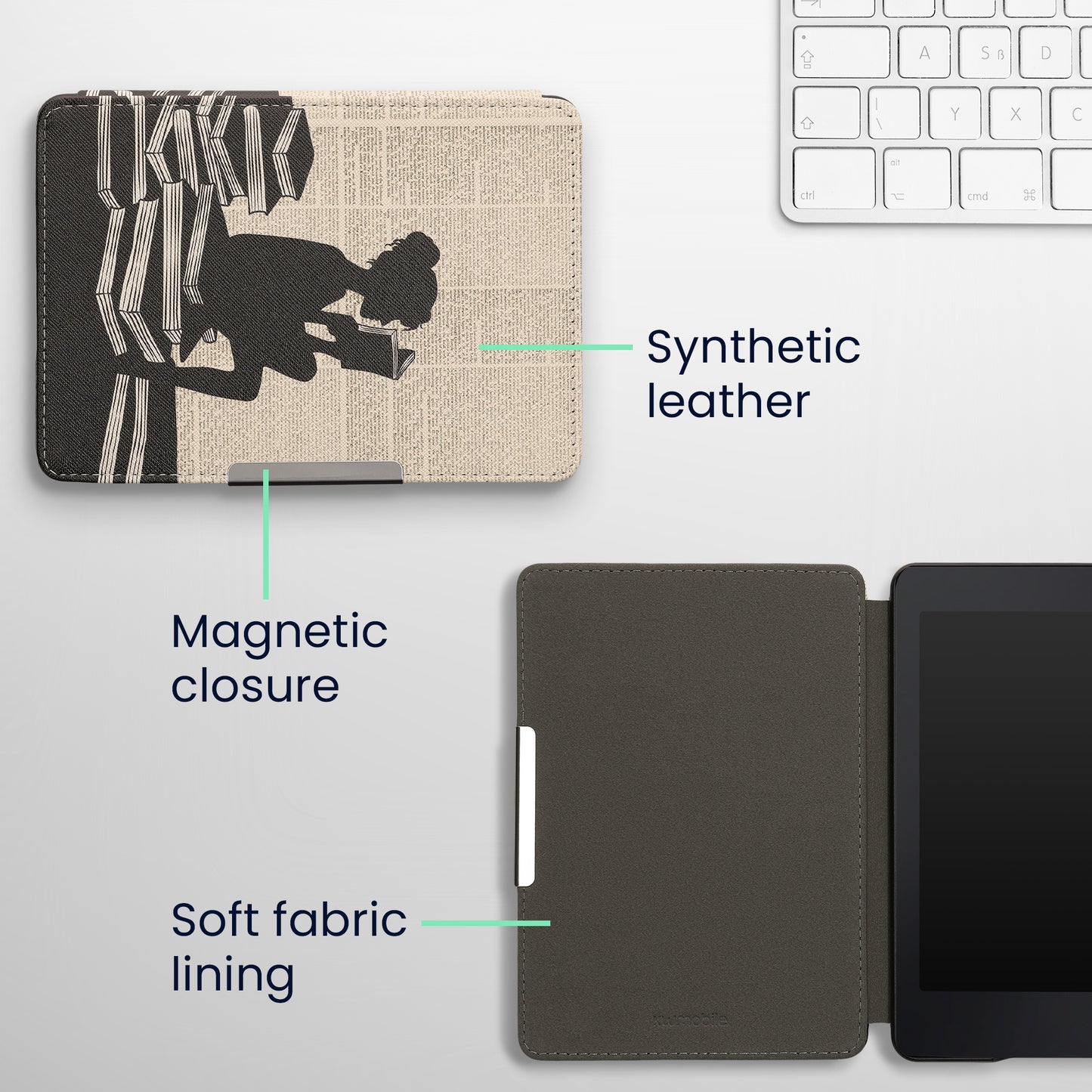 kwmobile Case for Amazon Kindle Paperwhite - eReader Flip Cover with Auto Sleep Function