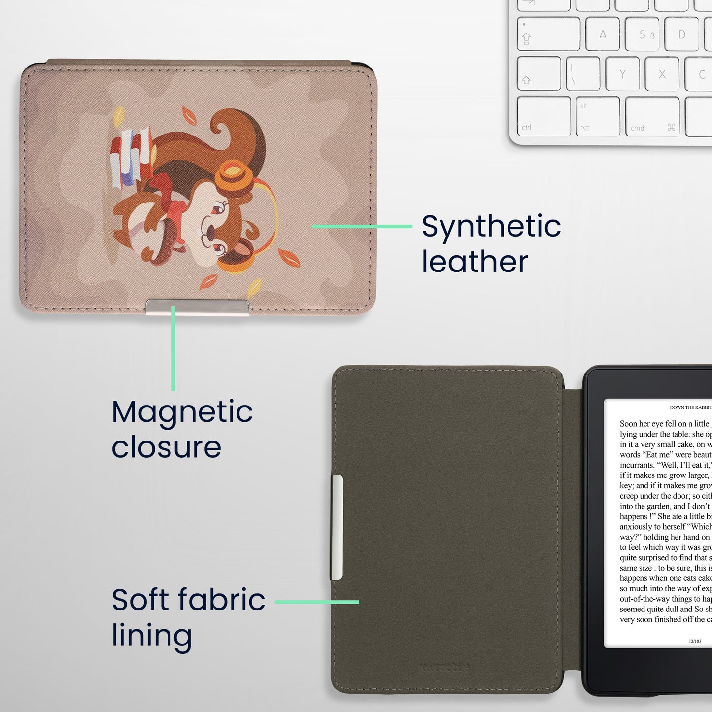 kwmobile Case for Amazon Kindle Paperwhite - eReader Flip Cover with Auto Sleep Function