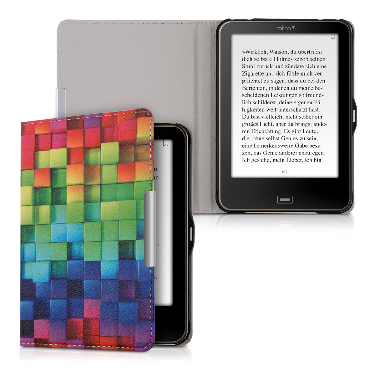 kwmobile Case for Tolino Vision 1 / 2 / 3 / 4 HD - eReader Flip Case with Auto Sleep Function