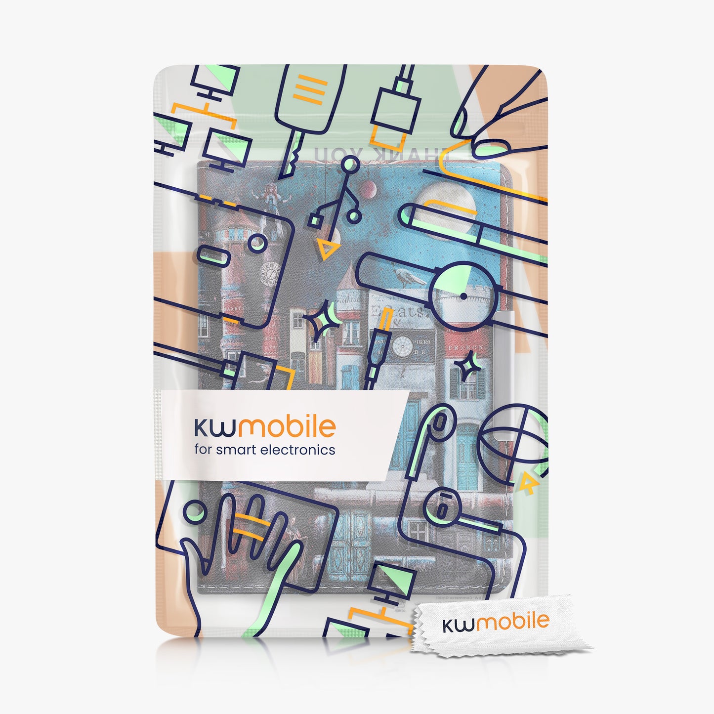 kwmobile Case for Tolino Vision 1 / 2 / 3 / 4 HD - eReader Flip Case with Auto Sleep Function