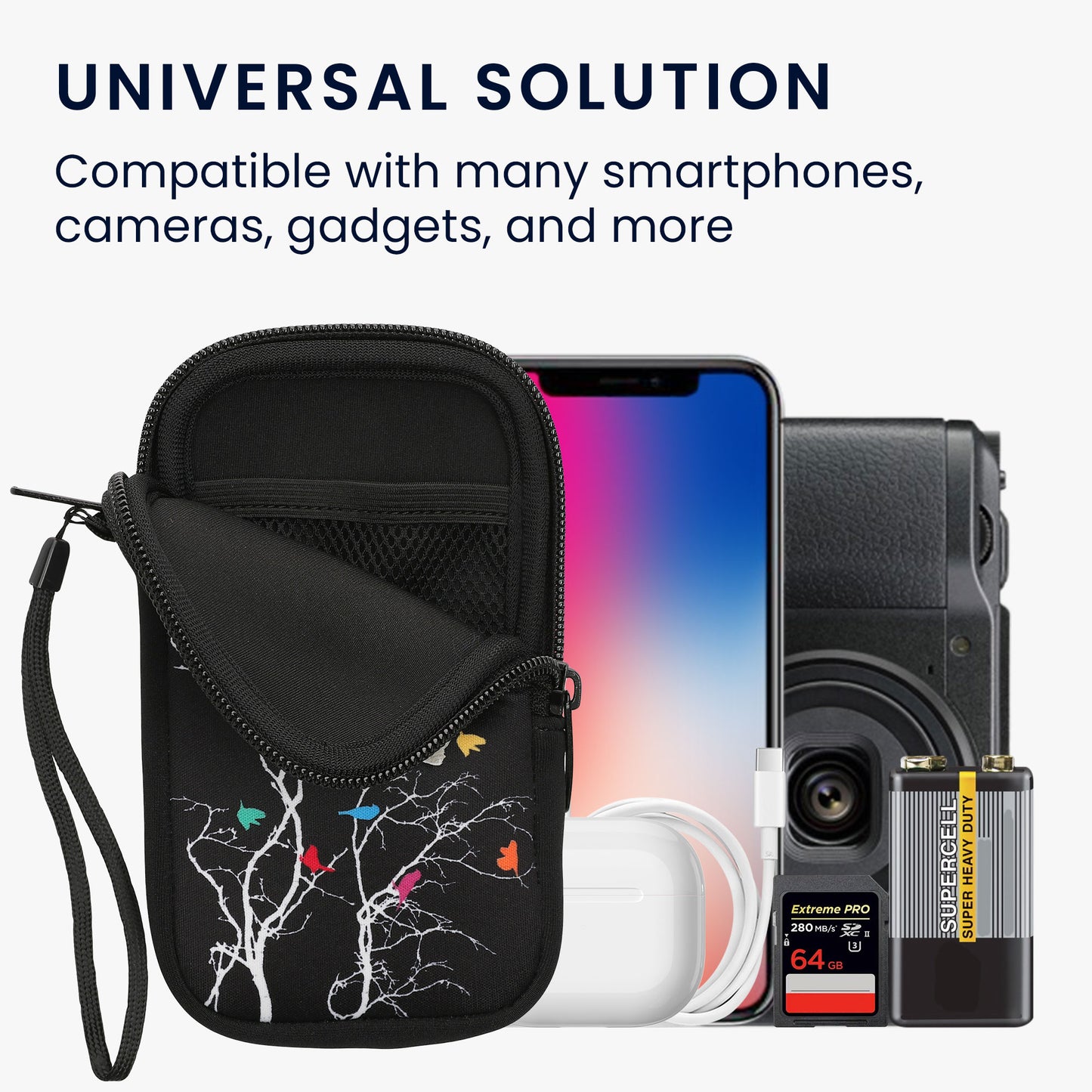 Phone Pouch for Smartphones 15.2 x 8.3 cm