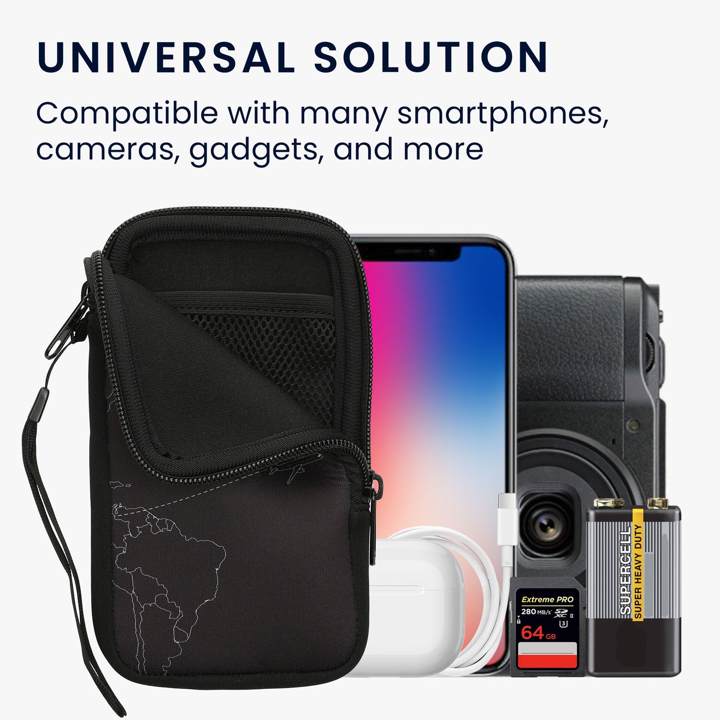 Phone Pouch for Smartphones 15.2 x 8.3 cm