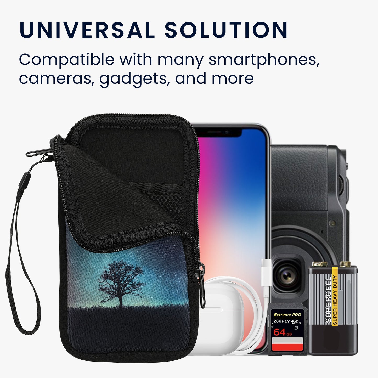 Phone Pouch for Smartphones 15.2 x 8.3 cm