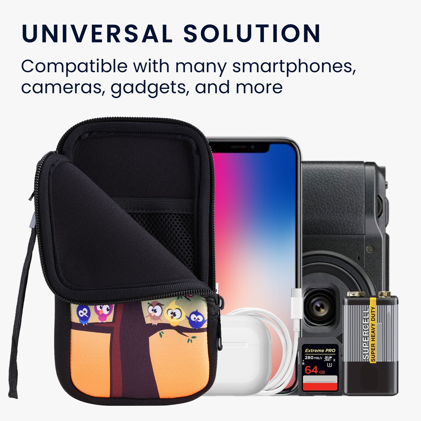Phone Pouch for Smartphones 15.2 x 8.3 cm